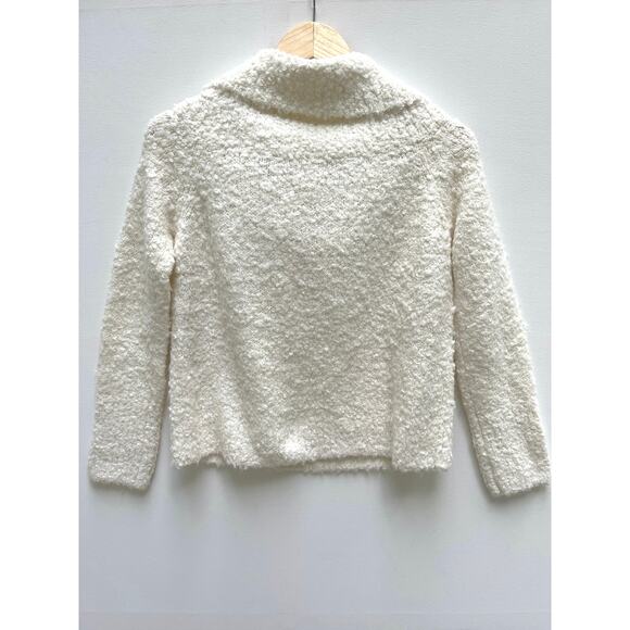 Cinq a Sept Leya Ivory Cream Alpaca Wool Blend Off Shoulder Sweater Size S NWT - Picture 5 of 9